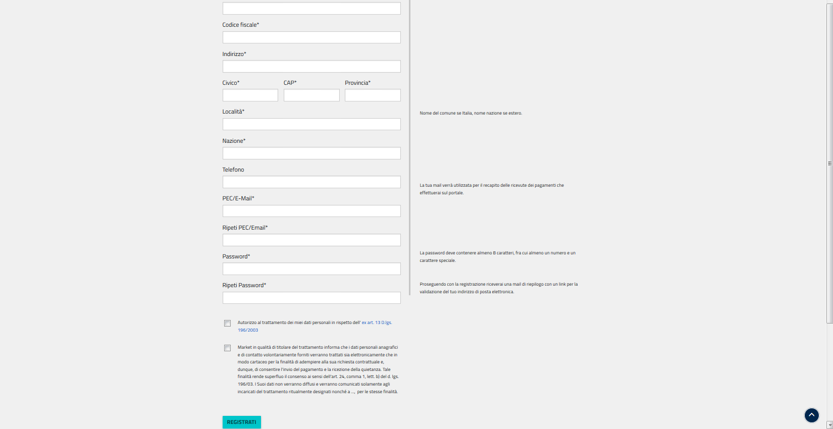 Registrazione